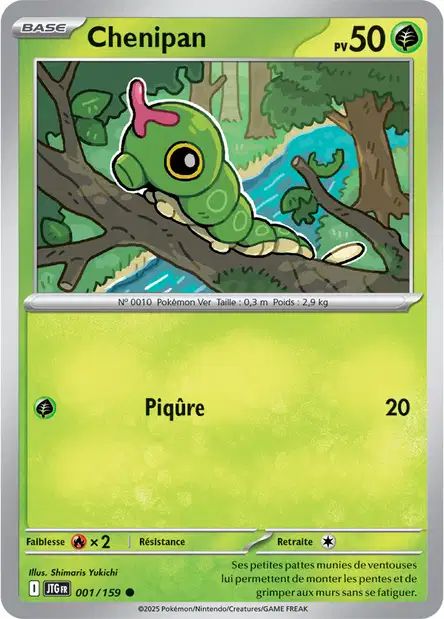 Carte Pokémon Chenipan 001/159 JTG Aventures Ensemble EV09 Neuf FR LorenZone