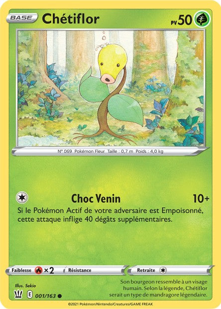 Carte Pokémon Chétiflor 001/163 SWSH5 Styles de Combat EB05 Neuf FR LorenZone