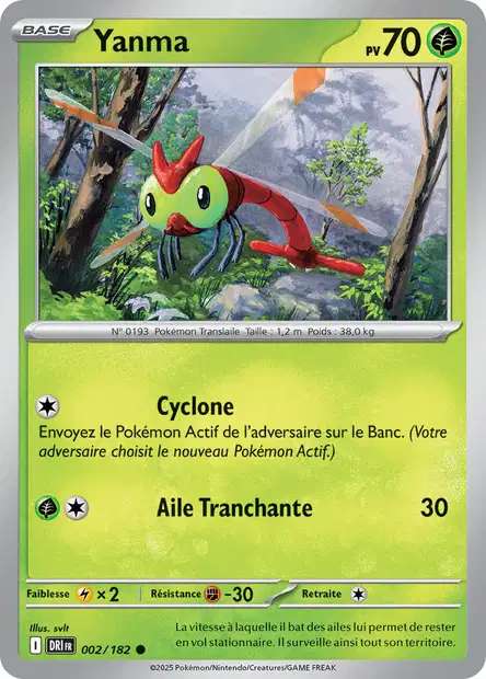 Carte Pokémon Yanma 002/182 DRI Rivalités Destinées EV10 Neuf FR LorenZone
