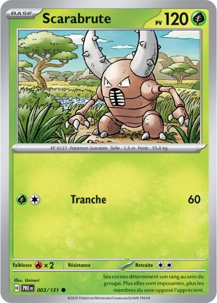 Carte Pokémon Scarabrute 003/131 Evolutions Prismatiques PRE EV8_5 Neuf FR LorenZone