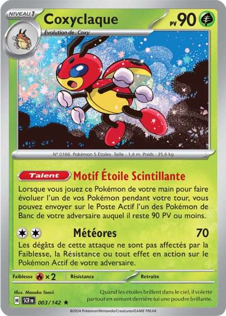 Carte Pokémon Coxyclaque 003/142 SCR Couronne Stellaire EV07 Neuf FR LorenZone