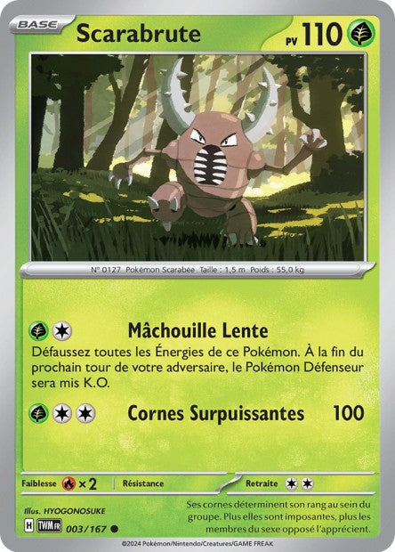 Carte Pokémon Scarabrute 003/167 TWM Mascarade Crépusculaire EV06 Neuf FR LorenZone