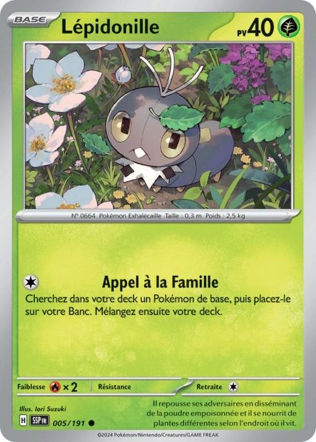 Carte Pokémon Lépidonille 005/191 SSP Étincelles Déferlantes EV08 Neuf FR LorenZone