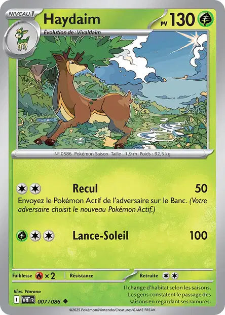 Carte Pokémon Haydaim 007/086 WHT Flamme Blanche EV10_5 Neuf FR LorenZone