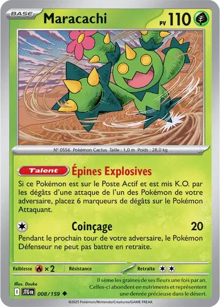 Carte Pokémon Maracachi 008/159 JTG Aventures Ensemble EV09 Neuf FR LorenZone