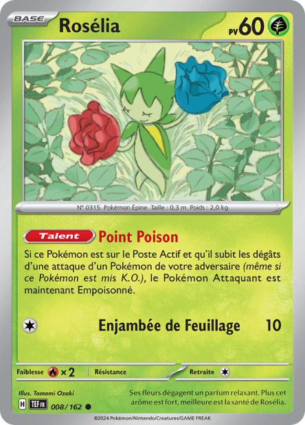 Carte Pokémon Rosélia 008/162 TEF Forces Temporelles EV05 Neuf FR LorenZone