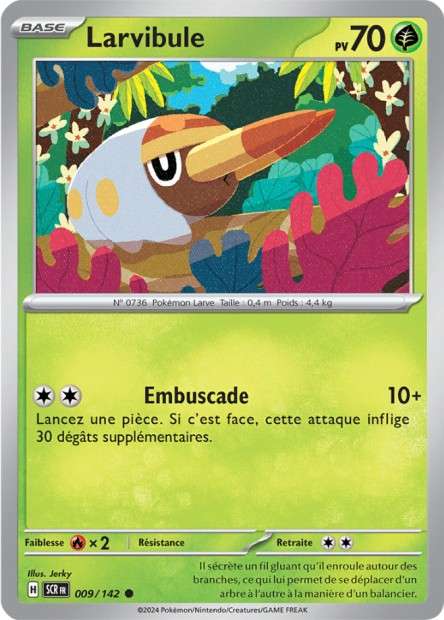 Carte Pokémon Larvibule 009/142 SCR Couronne Stellaire EV07 Neuf FR LorenZone