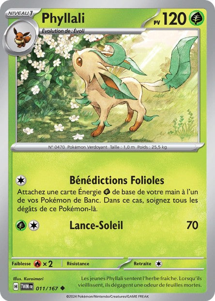 Carte Pokémon Phyllali 011/167 TWM Mascarade Crépusculaire EV06 Neuf FR LorenZone