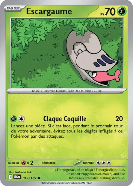 Carte Pokémon Escargaume 012/159 JTG Aventures Ensemble EV09 Neuf FR LorenZone