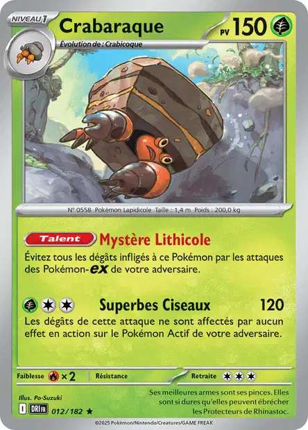 Carte Pokémon Crabaraque 012/182 DRI Rivalités Destinées EV10 Neuf FR LorenZone
