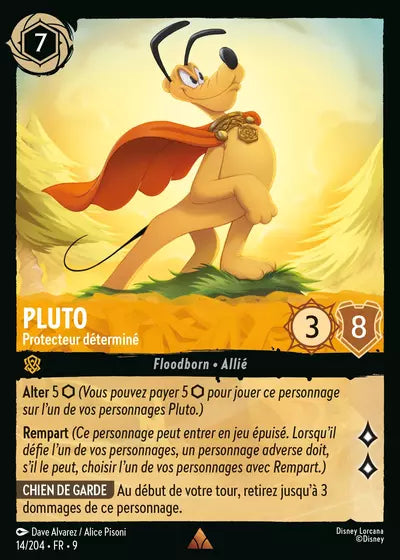 Carte Lorcana - Disney Pluto, Protecteur déterminé 014/204 Chapitre 09 Fabuleux FAB Neuf FR LorenZone