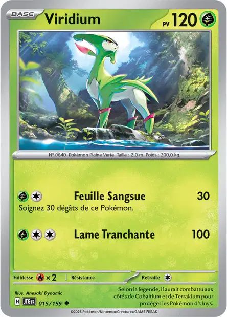 Carte Pokémon Viridium 015/159 JTG Aventures Ensemble EV09 Neuf FR LorenZone
