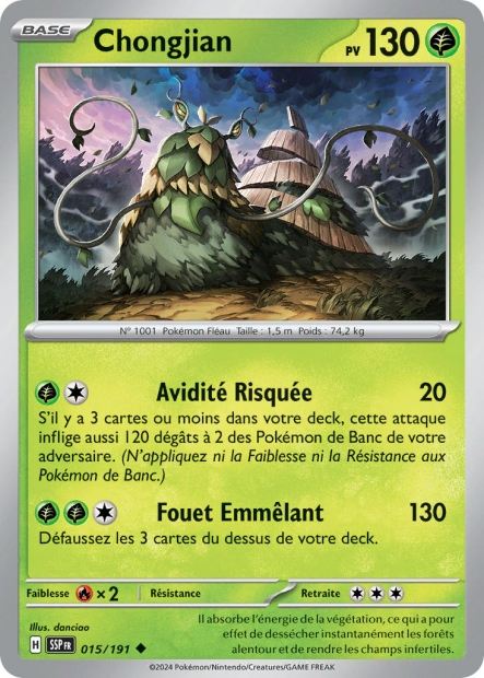 Carte Pokémon Chongjian 015/191 SSP Étincelles Déferlantes EV08 Neuf FR LorenZone