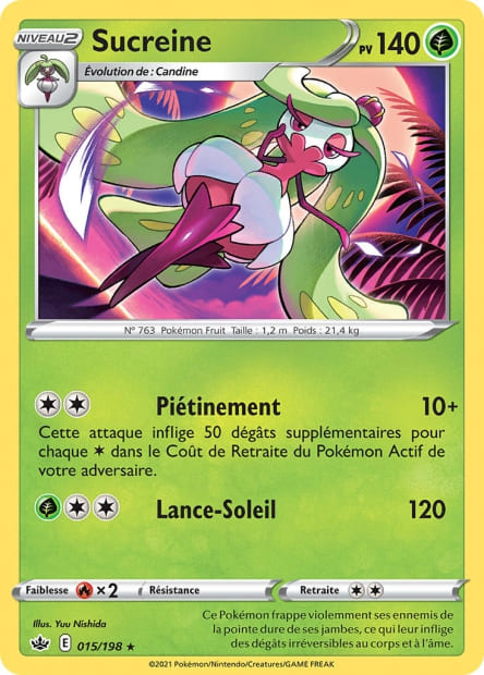 Carte Pokémon Sucreine 015/198 CRE Règne de Glace EB06 Neuf FR LorenZone