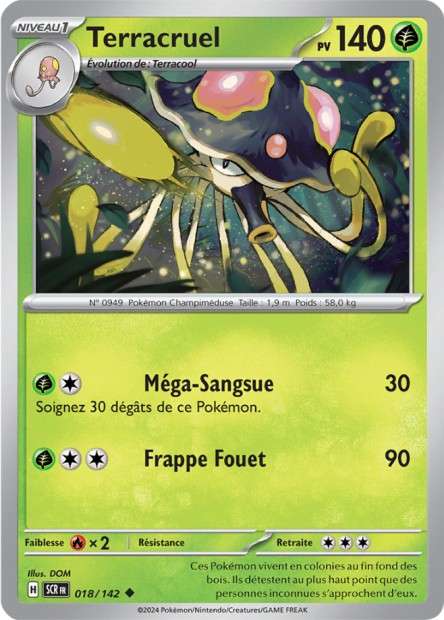 Carte Pokémon Terracruel 018/142 SCR Couronne Stellaire EV07 Neuf FR LorenZone