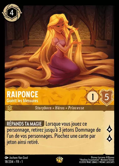 Carte Lorcana - Disney Raiponce, Guérit les blessures 018/204 Chapitre 01 Premier Chapitre FC Neuf FR LorenZone