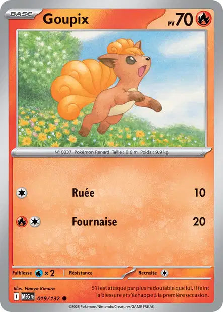 Carte Pokémon Goupix 019/132 MEG Méga-Évolution ME01 Neuf FR LorenZone