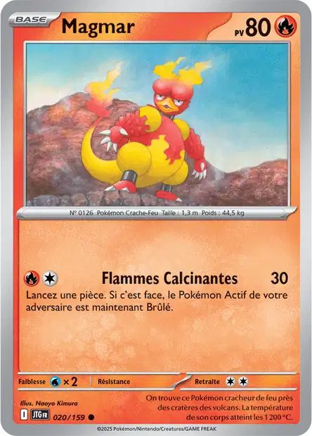 Carte Pokémon Magmar 020/159 JTG Aventures Ensemble EV09 Neuf FR LorenZone