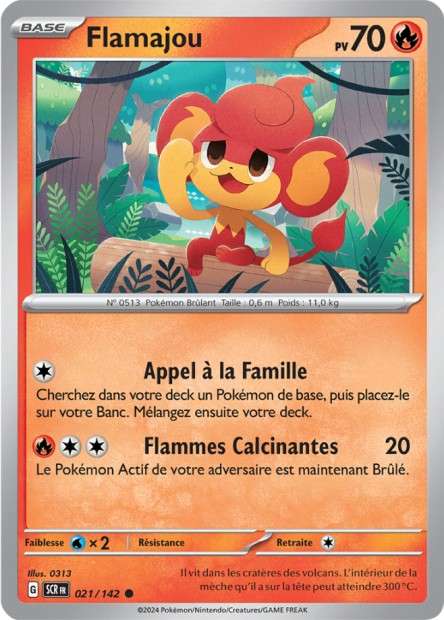 Carte Pokémon Flamajou 021/142 SCR Couronne Stellaire EV07 Neuf FR LorenZone