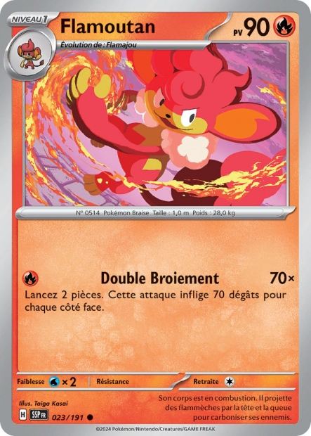 Carte Pokémon Flamoutan 023/191 SSP Étincelles Déferlantes EV08 Neuf FR LorenZone