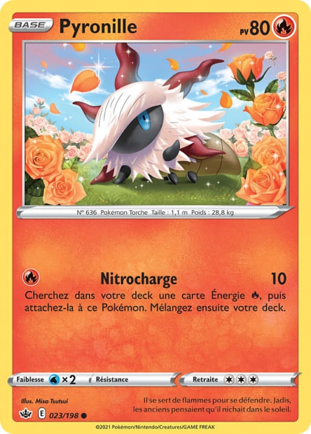 Carte Pokémon Pyronille 023/198 CRE Règne de Glace EB06 Neuf FR LorenZone