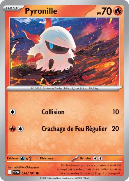 Carte Pokémon Pyronille 024/191 SSP Étincelles Déferlantes EV08 Neuf FR LorenZone