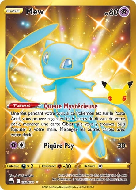 Carte Pokémon Mew 025/025 CEL Célébrations 25 ans EB07_5 Neuf FR LorenZone