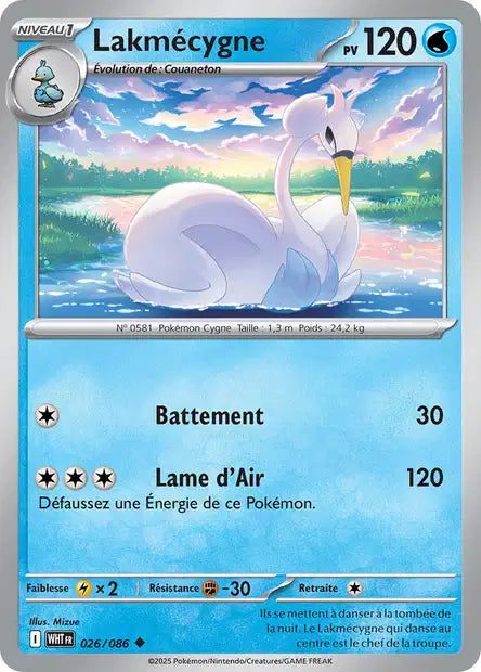 Carte Pokémon Lakmécygne 026/086 WHT Flamme Blanche EV10_5 Neuf FR LorenZone