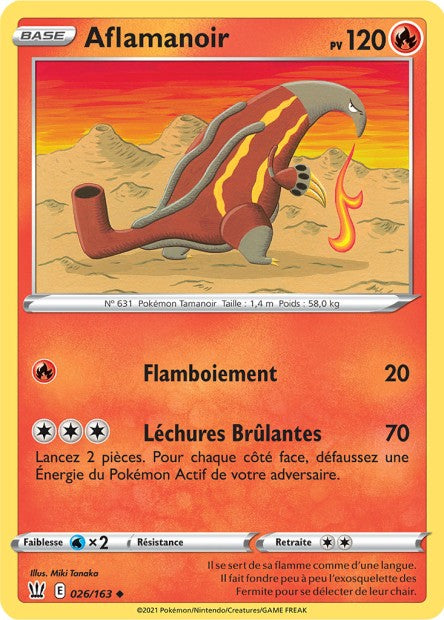 Carte Pokémon Aflamanoir 026/163 SWSH5 Styles de Combat EB05 Neuf FR LorenZone