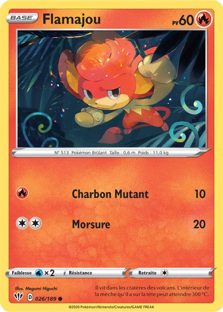 Carte Pokémon Flamajou 026/189 SWSH3 Ténèbres Embrasées EB03 Neuf FR LorenZone