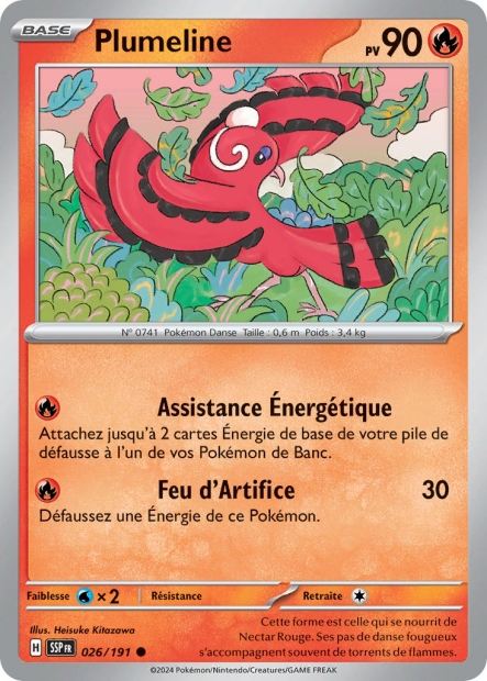 Carte Pokémon Plumeline 026/191 SSP Étincelles Déferlantes EV08 Neuf FR LorenZone