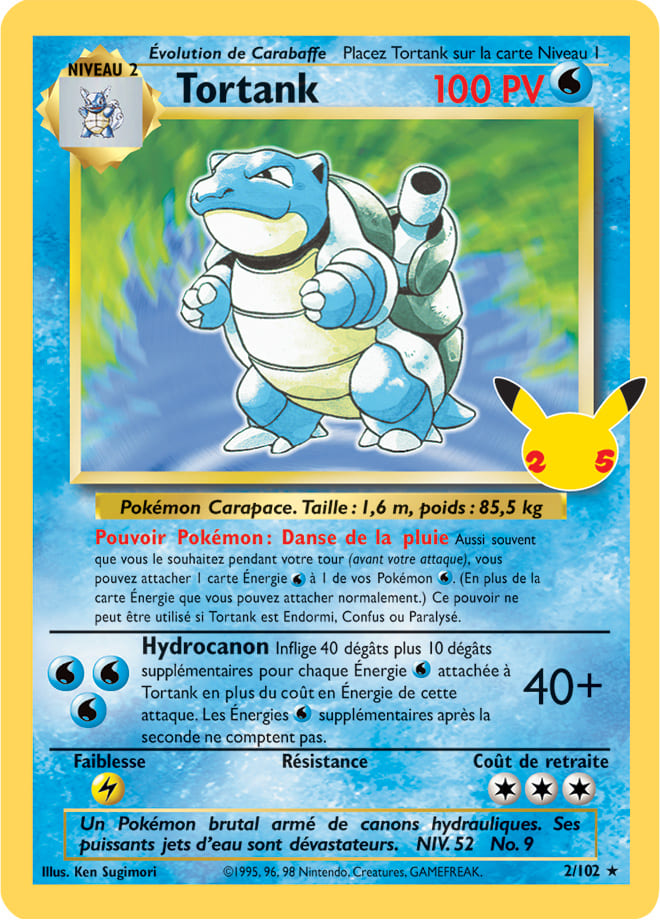 Carte Pokémon Tortank 027/025 002/102 CEL Célébrations 25 ans EB07_5 Neuf FR LorenZone