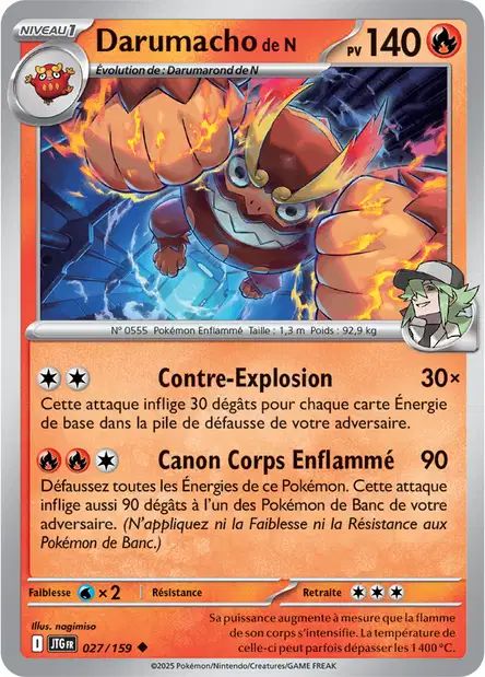 Carte Pokémon Darumacho de N 027/159 JTG Aventures Ensemble EV09 Neuf FR LorenZone