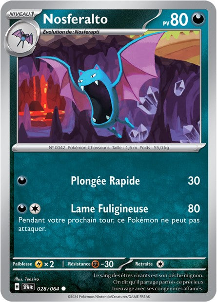 Carte Pokémon Nosferalto 028/064 Fable Nébuleuse SFA EV6_5 Neuf FR LorenZone