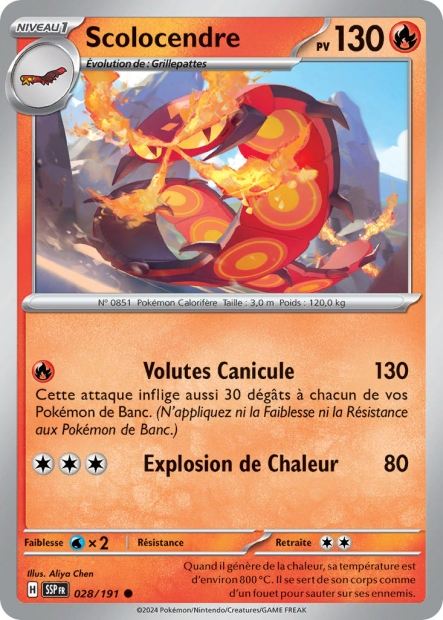 Carte Pokémon Scolocendre 028/191 SSP Étincelles Déferlantes EV08 Neuf FR LorenZone
