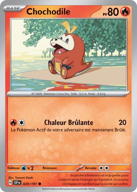 Carte Pokémon Chochodile 029/191 SSP Étincelles Déferlantes EV08 Neuf FR LorenZone