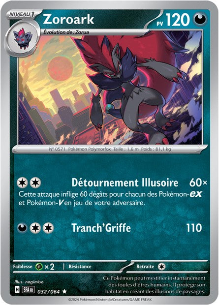 Carte Pokémon Zoroark 032/064 Fable Nébuleuse SFA EV6_5 Neuf FR LorenZone
