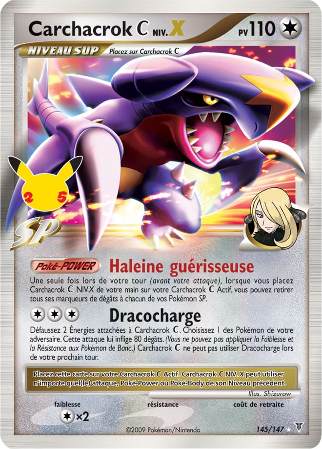 Carte Pokémon Carchacrock C NIV.X 033/025 145/147 CEL Célébrations 25 ans EB07_5 Neuf FR LorenZone