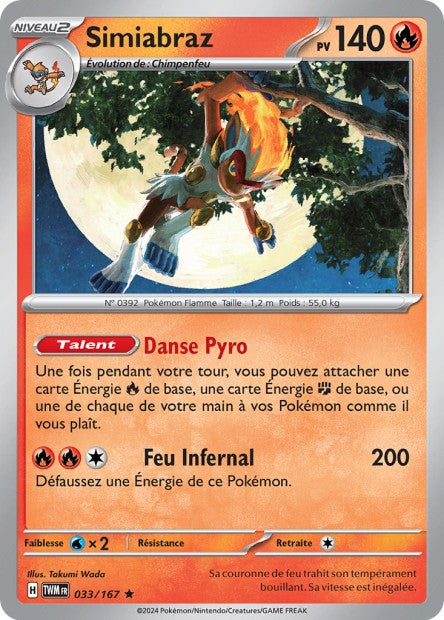 Carte Pokémon Simiabraz 033/167 TWM Mascarade Crépusculaire EV06 Neuf FR LorenZone