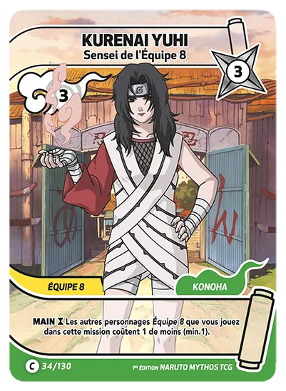 Carte Naruto Mythos KURENAI YUHI – Sensei de l'Équipe 8 034/130 C 1er Chapitre Neuf FR LorenZone
