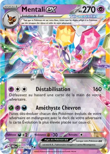 Carte Pokémon Mentali EX 034/131 Evolutions Prismatiques PRE EV8_5 Neuf FR LorenZone