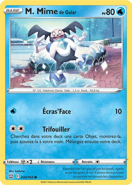 Carte Pokémon M. Mime de Galar 034/163 SWSH5 Styles de Combat EB05 Neuf FR LorenZone