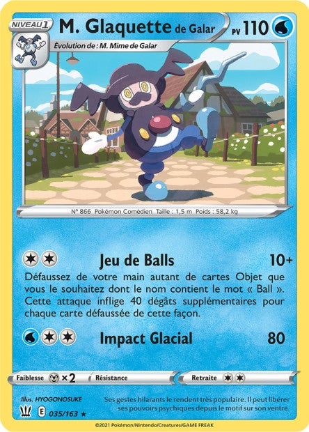 Carte Pokémon M. Glaquette de Galar 035/163 SWSH5 Styles de Combat EB05 Neuf FR LorenZone