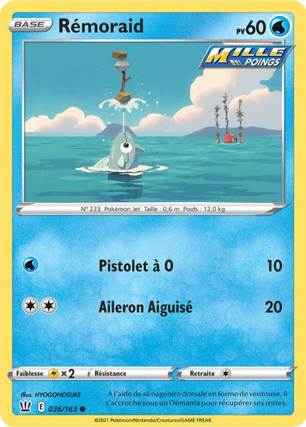 Carte Pokémon Rémoraid 036/163 SWSH5 Styles de Combat EB05 Neuf FR LorenZone