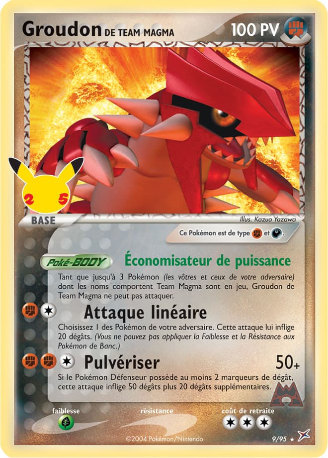 Carte Pokémon Groudon de Team Magma 046/025 009/095 CEL Célébrations 25 ans EB07_5 Neuf FR LorenZone