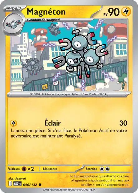 Carte Pokémon Magnéton 046/132 MEG Méga-Évolution ME01 Neuf FR LorenZone