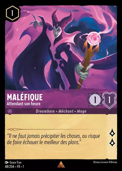 Carte Lorcana - Disney Maléfique, Attendant son heure 048/204 Chapitre 01 Premier Chapitre FC Neuf FR LorenZone