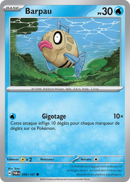 Carte Pokémon Barpau 049/167 TWM Mascarade Crépusculaire EV06 Neuf FR LorenZone