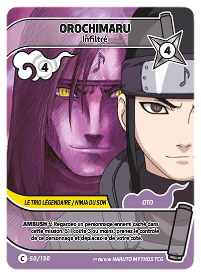 Carte Naruto Mythos OROCHIMARU – Infiltré 050/130 C 1er Chapitre Neuf FR LorenZone