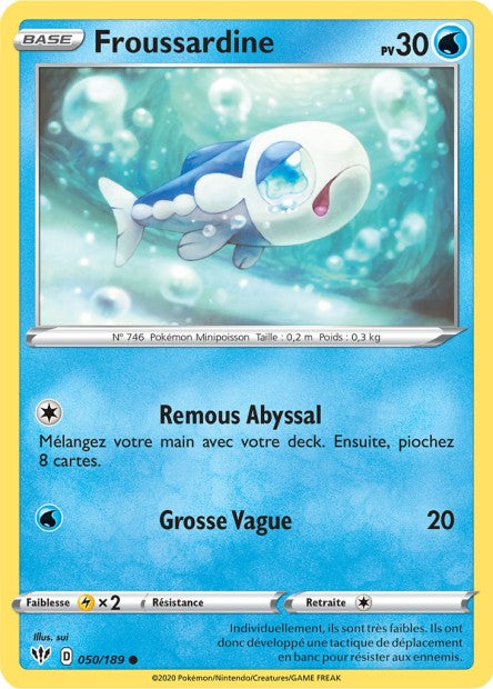 Carte Pokémon Froussardine 050/189 SWSH3 Ténèbres Embrasées EB03 Neuf FR LorenZone